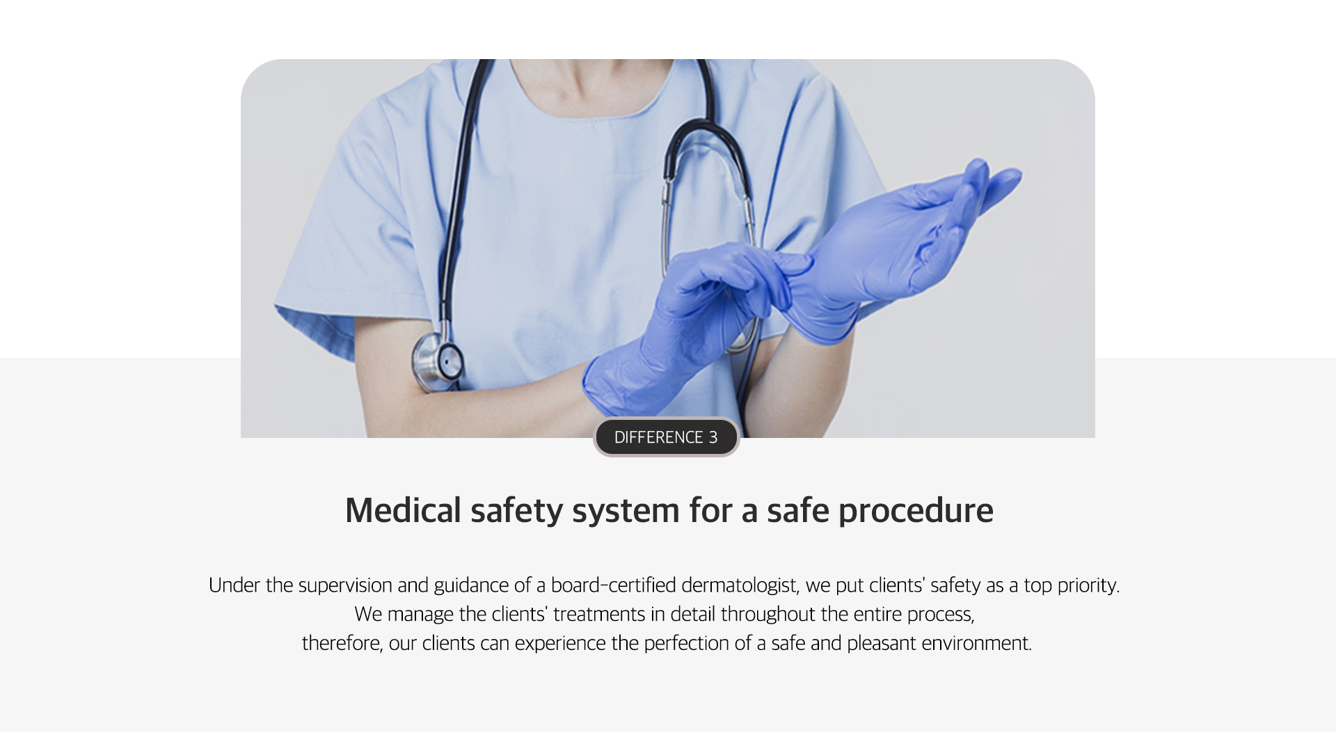 [DIFFERENCE 3] Medical safety system for a safe procedure